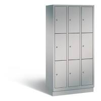 C+P Schließfachschrank Evolo H1800xB900xT500 Korpus: Weißaluminium Türen: Weißaluminium 3 Abteile 9 Fächer