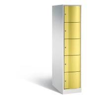 C+P XXL-Schließfachschrank Resisto H1950xB396xT740 Korpus: Lichtgrau Türen: Schwefelgelb 1 Abteil 5 Fächer
