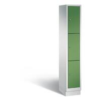 C+P Schließfachschrank Classic H1800xB320xT500 Korpus: Lichtgrau Türen: Resedagrün 1 Abteil 3 Fächer