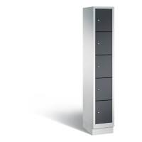 C+P Schließfachschrank Classic H1800xB320xT500 Korpus: Lichtgrau Türen: Schwarzgrau 1 Abteil 5 Fächer