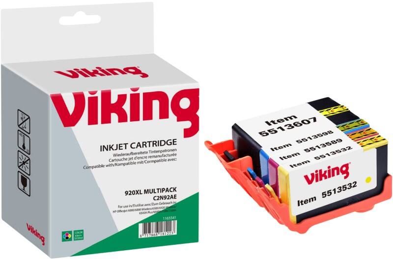 Viking 920XL Kompatibel HP Tintenpatrone C2N92AE Schwarz, Cyan, Magenta, Gelb Multipack 4 Stück