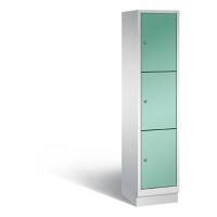 C+P Schließfachschrank Classic H1800xB420xT500 Korpus: Lichtgrau Türen: Lichtgrün 1 Abteil 3 Fächer