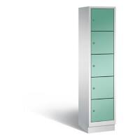 C+P Schließfachschrank Classic H1800xB420xT500 Korpus: Lichtgrau Türen: Lichtgrün 1 Abteil 5 Fächer
