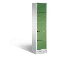 C+P Schließfachschrank Classic H1800xB420xT500 Korpus: Lichtgrau Türen: Resedagrün 1 Abteil 5 Fächer