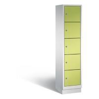 C+P Schließfachschrank Classic H1800xB420xT500 Korpus: Lichtgrau Türen: Viridingrün 1 Abteil 5 Fächer