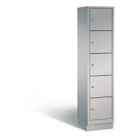 C+P Schließfachschrank Classic H1800xB420xT500 Korpus: Weißaluminium Türen: Weißaluminium 1 Abteil 5 Fächer