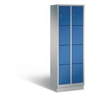 C+P Schließfachschrank Classic H1800xB610xT500 Korpus: Weißaluminium Türen: Enzianblau 2 Abteile 8 Fächer