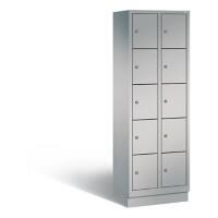 C+P Schließfachschrank Classic H1800xB610xT500 Korpus: Weißaluminium Türen: Weißaluminium 2 Abteile 10 Fächer