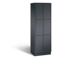 C+P Schließfachschrank Evolo H1800xB610xT500 Korpus: Schwarzgrau Türen: Schwarzgrau 2 Abteile 6 Fächer