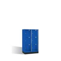 C+P Schließfachschrank Intro H1350xB820xT480 Korpus: Lichtblau Türen: Acryglas 2 Abteile 6 Fächer