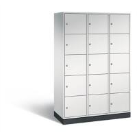 C+P XL-Schließfachschrank Intro H1950xB1220xT490 Korpus: Lichtgrau Türen: Lichtgrau 3 Abteile 15 Fächer