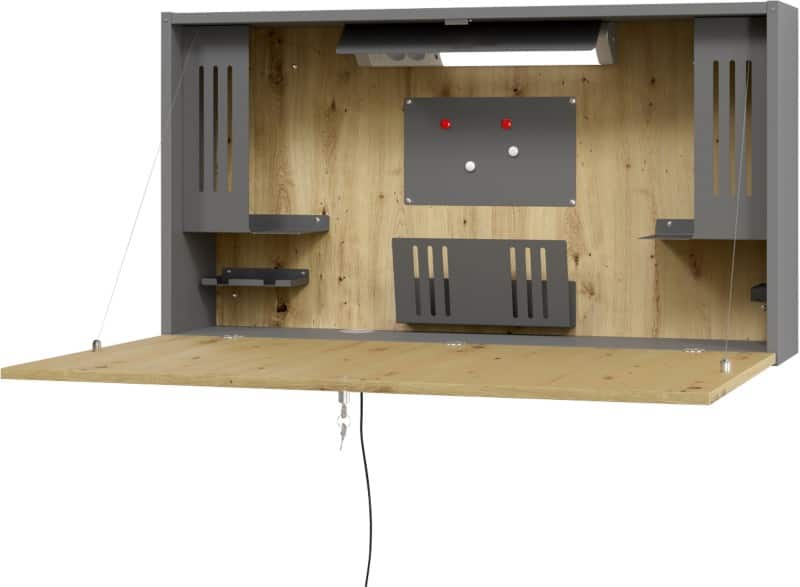 Hammerbacher Express VWO Wandschreibtisch Rechteckig Eiche 1.200 (B) x 260 (T) x 650 (H) mm Spanplatte