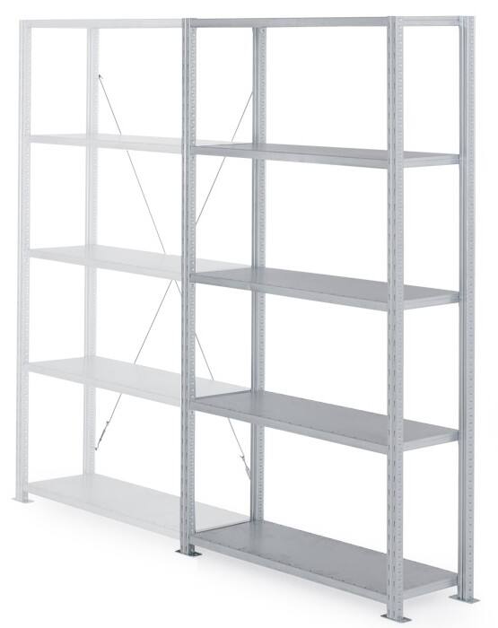 MANORGA Adaptiv Starterregal 5 Fachböden 1.250 x 400 x 2.000 mm Grau