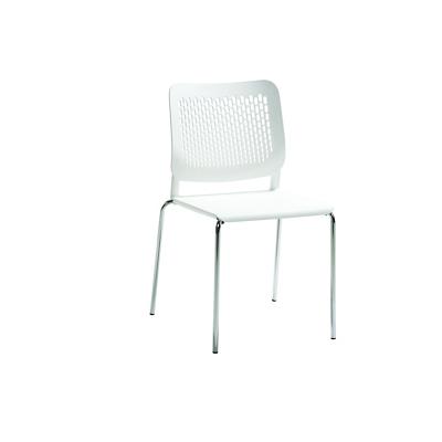 Mayer Sitzmöbel Stapelstuhl mySITTEC Weiß Polypropylen Kunststoff 4 Metallfüße 2 Stück