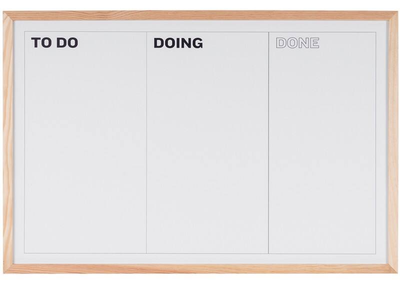 Bi-Office KanBan Whiteboard Magnetisch Lackierter Stahl 90 (B)x60 (H) cm Weiß