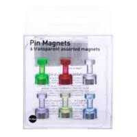 Bi-Office Whiteboard Magnete Transparent Farbig sortiert 6 Stück