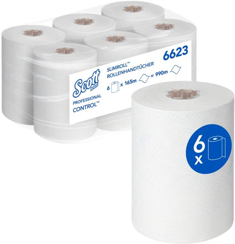 Scott Control Slimroll Papierhandtücher Weiß 1-lagig 990 m 6623 6 Stück
