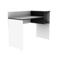 Rechteckiger Home-Office-Schreibtisch Weiß Spanplatte Beine Schwarz 1210 x 515 x 890mm