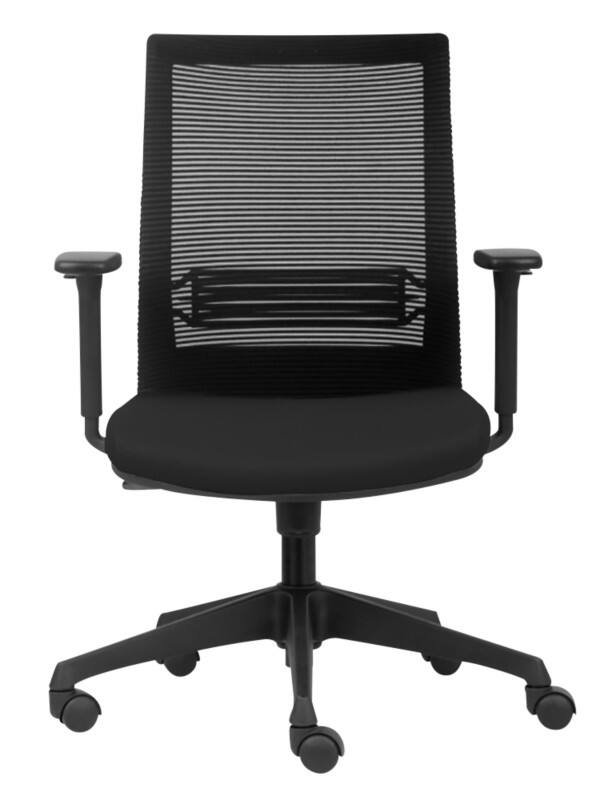 euroseats Evora Bürostuhl Wippmechanik Stoff Höhenverstellbare Armlehne Höhenverstellbarer Sitz Schwarz 80 kg 660 x 690 x 1.060 mm
