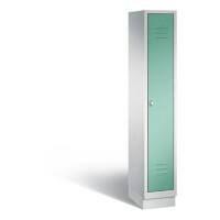 C+P Garderobenschrank Classic H1800xB320xT500mm Korpus: Lichtgrau Türen: Lichtgrün Abteil: 1 Abteilbreite: 300 Fach: 1 Drehriegel