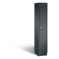 C+P Garderobenschrank Classic H1800xB320xT500mm Korpus: Schwarzgrau Türen: Schwarzgrau Abteil: 1 Abteilbreite: 300 Fach: 1 Drehriegel