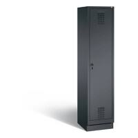 C+P Garderobenschrank Evolo H1800xB420xT500mm Korpus: Schwarzgrau Türen: Schwarzgrau Abteil: 1 Abteilbreite: 400 Fach: 1 Sicherheits-Drehriegel