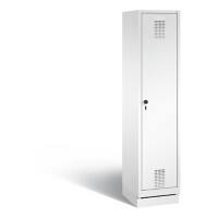 C+P Garderobenschrank Evolo H1800xB420xT500mm Korpus: Verkehrsweiß Türen: Verkehrsweiß Abteil: 1 Abteilbreite: 400 Fach: 1 Sicherheits-Drehriegel