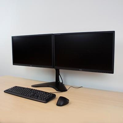 ewent Monitor-Tischständer für 2 Monitore bis zu 32" mit VESA EW1536 16 kg höhenverstellbar schwarz