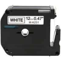 Rillstab Kompatibel Brother M-K231 Kompatibel Schriftband Selbstklebend Schwarzer Druck auf Weiß 12 mm x 8m