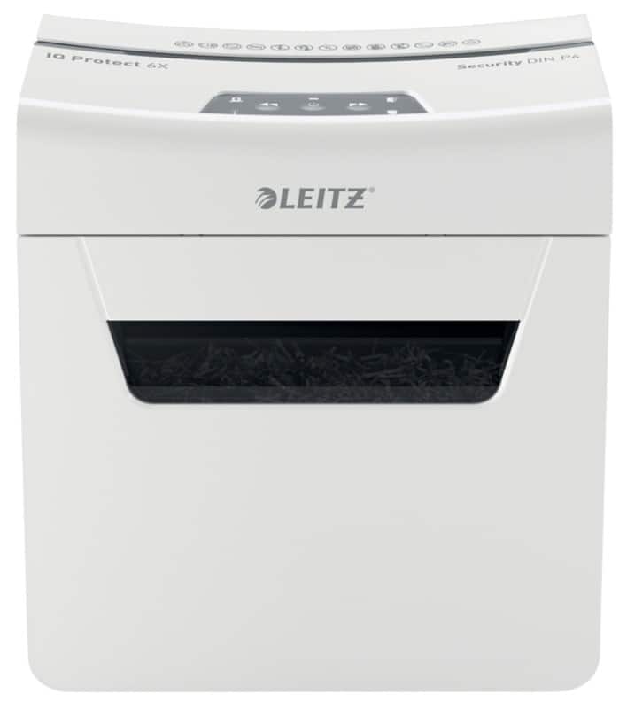 Leitz IQ Protect Aktenvernichter 7 Blatt 6 Blatt Partikelschnitt Sicherheitsstufe P-4 10 L 6X Premium