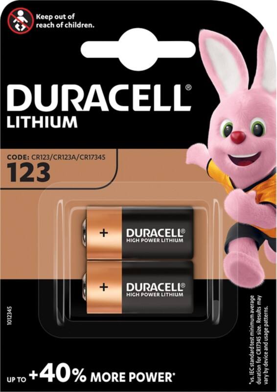 Duracell 123 Batterien CR17345 High Power Ultra 3 V Lithium 2 Stück