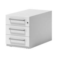 Rollcontainer Note mit Designgriff und drei Universalschubladen à Höhe 150 mm 495 x 420 x 775 mm Verkehrsweiß