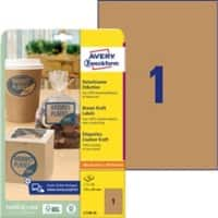 Avery L7109-25 Etiketten DIN A4 Braun 210 x 297 mm 25 Blatt à 1 Etiketten