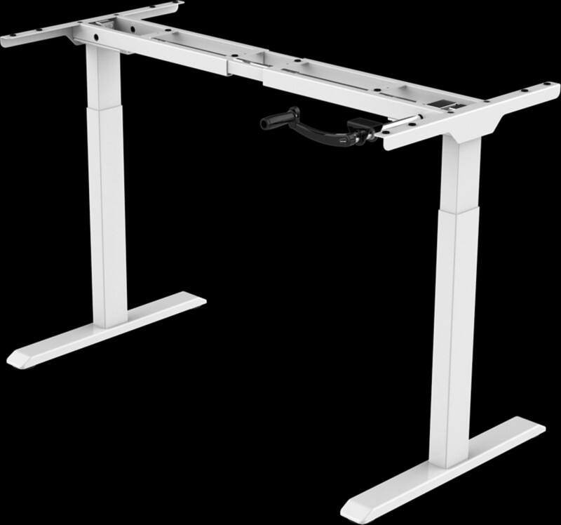 euroseats Crank Sitz-Stehschreibtischgestell Rechteckig T-Fuß 1.100 (B) x 650 (T) x 1.165 (H) mm Metall