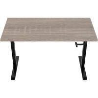 euroseats Crank Sitz-Stehschreibtisch Rechteckig Eiche T-Fuß 1.400 (B) x 800 (T) x 1.190 (H) mm Metall