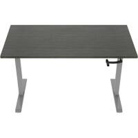 euroseats Crank Sitz-Stehschreibtisch Rechteckig Eiche T-Fuß 1.600 (B) x 800 (T) x 1.190 (H) mm Metall