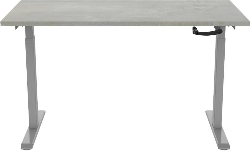 euroseats Crank Sitz-Stehschreibtisch Rechteckig Beton T-Fuß 1.200 (B) x 800 (T) x 1.190 (H) mm Metall