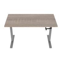 euroseats Crank Sitz-Stehschreibtisch Rechteckig Eiche T-Fuß 1.200 (B) x 800 (T) x 1.190 (H) mm Metall