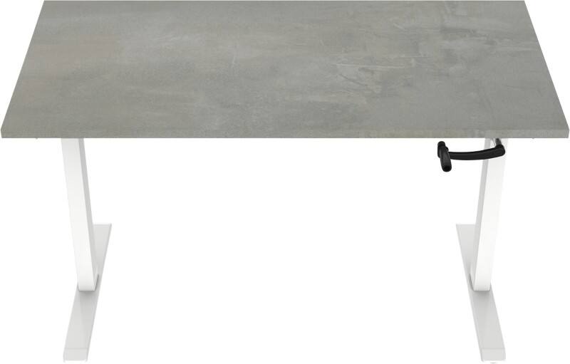 euroseats Crank Sitz-Stehschreibtisch Rechteckig Beton T-Fuß 1.600 (B) x 800 (T) x 1.190 (H) mm Metall