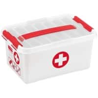 Helit Erste-Hilfe Aufbewahrungsbox Q Line Weiß 6 Liter 145 (H) x 300 (B) x 200 (T) mm 4 Stück