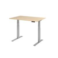 Hammerbacher VXDKB Elektrisch Höhenverstellbar Sitz-Stehschreibtisch Eiche C-Fuß 1.200 (B) x 800 (T) x 1.290 (H) mm Spanplatte, Stahl