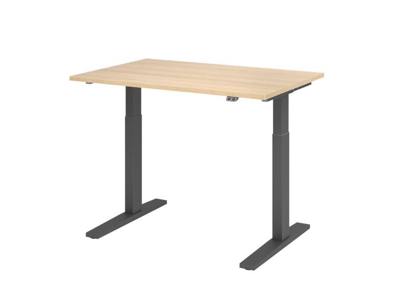 Hammerbacher VXMKA Elektrisch Höhenverstellbar Sitz-Stehschreibtisch Eiche C-Fuß 1.200 (B) x 800 (T) x 1.200 (H) mm Spanplatte, Stahl