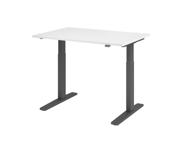 Hammerbacher VXMKA Elektrisch Höhenverstellbar Sitz-Stehschreibtisch Weiß C-Fuß 1.200 (B) x 800 (T) x 1.200 (H) mm Spanplatte, Stahl