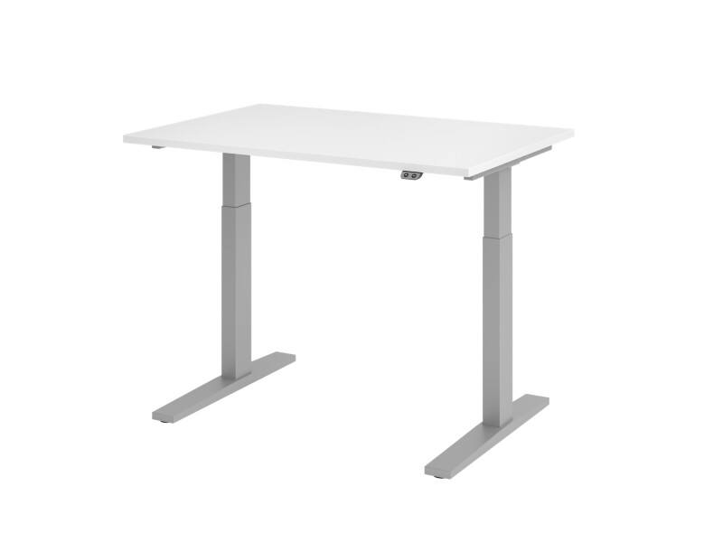 Hammerbacher VXMKA Elektrisch Höhenverstellbar Sitz-Stehschreibtisch Weiß C-Fuß 1.200 (B) x 800 (T) x 1.200 (H) mm Spanplatte, Stahl