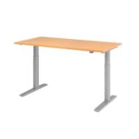Hammerbacher VXMKA Elektrisch Höhenverstellbar Sitz-Stehschreibtisch Buche C-Fuß 1.600 (B) x 800 (T) x 1.200 (H) mm Spanplatte, Stahl