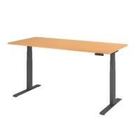 Hammerbacher VXDKB Elektrisch Höhenverstellbar Sitz-Stehschreibtisch Buche C-Fuß 1.800 (B) x 800 (T) x 1.290 (H) mm Spanplatte, Stahl