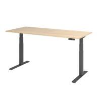 Hammerbacher VXDKB Elektrisch Höhenverstellbar Sitz-Stehschreibtisch Eiche C-Fuß 1.800 (B) x 800 (T) x 1.290 (H) mm Spanplatte, Stahl