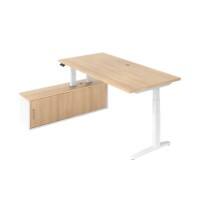 Hammerbacher VXBHM Sitz-Stehschreibtisch Eiche C-Fuß 2.000 (B) x 1.000 (T) x 1.290 (H) mm Spanplatte, Stahl, Aluminium