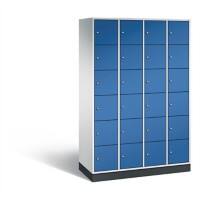 C+P Schließfachschrank Intro H1950xB1220xT490 Korpus: Lichtgrau Türen: Enzianblau 4 Abteile 24 Fächer