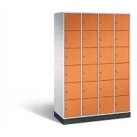 C+P Schließfachschrank Intro H1950xB1220xT490 Korpus: Lichtgrau Türen: Gelborange 4 Abteile 24 Fächer